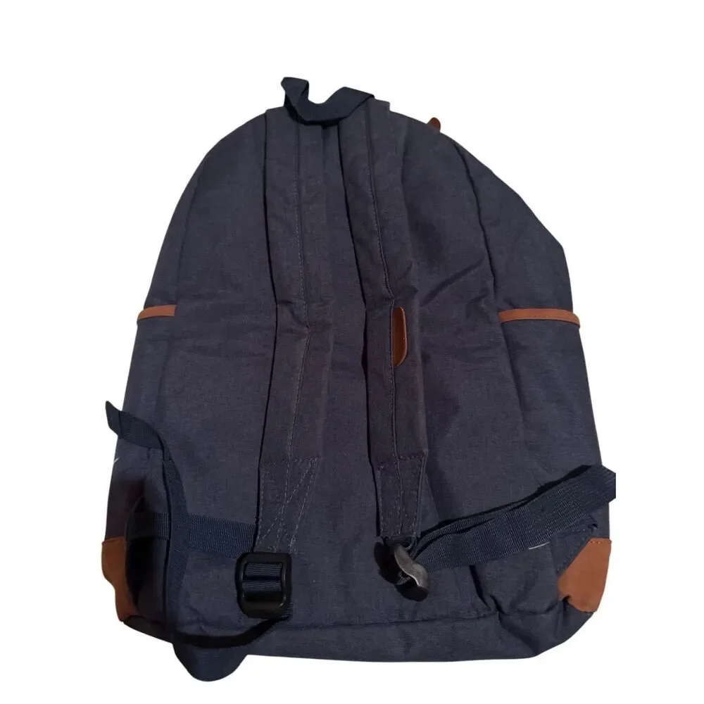 KAUKKO Stylish College School Backpack Travel Navy Blue Brown Medium Average siz